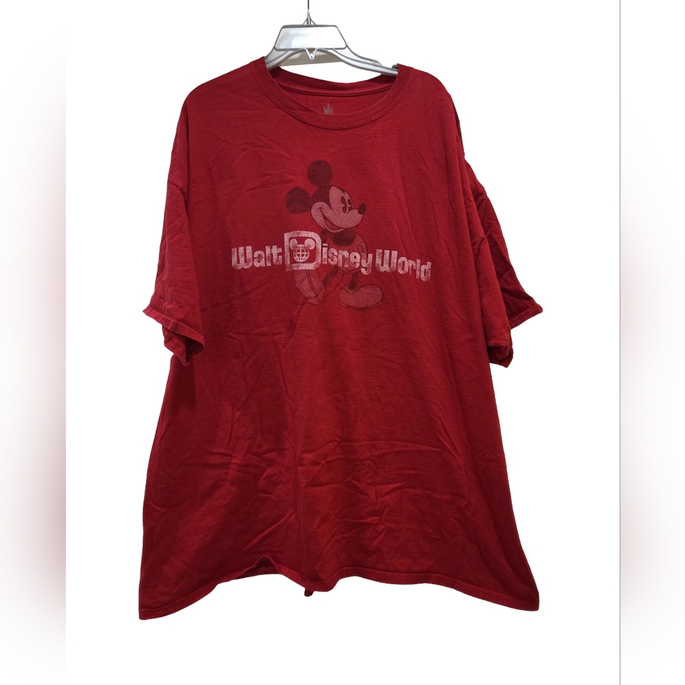 Disney Hanes Walt Disney World Mickey Graphic Red T-Shirt Men's 3XL GUC *READ*